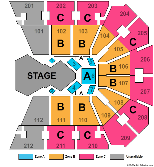 Truist Arena Cirque Zone Seating Chart
